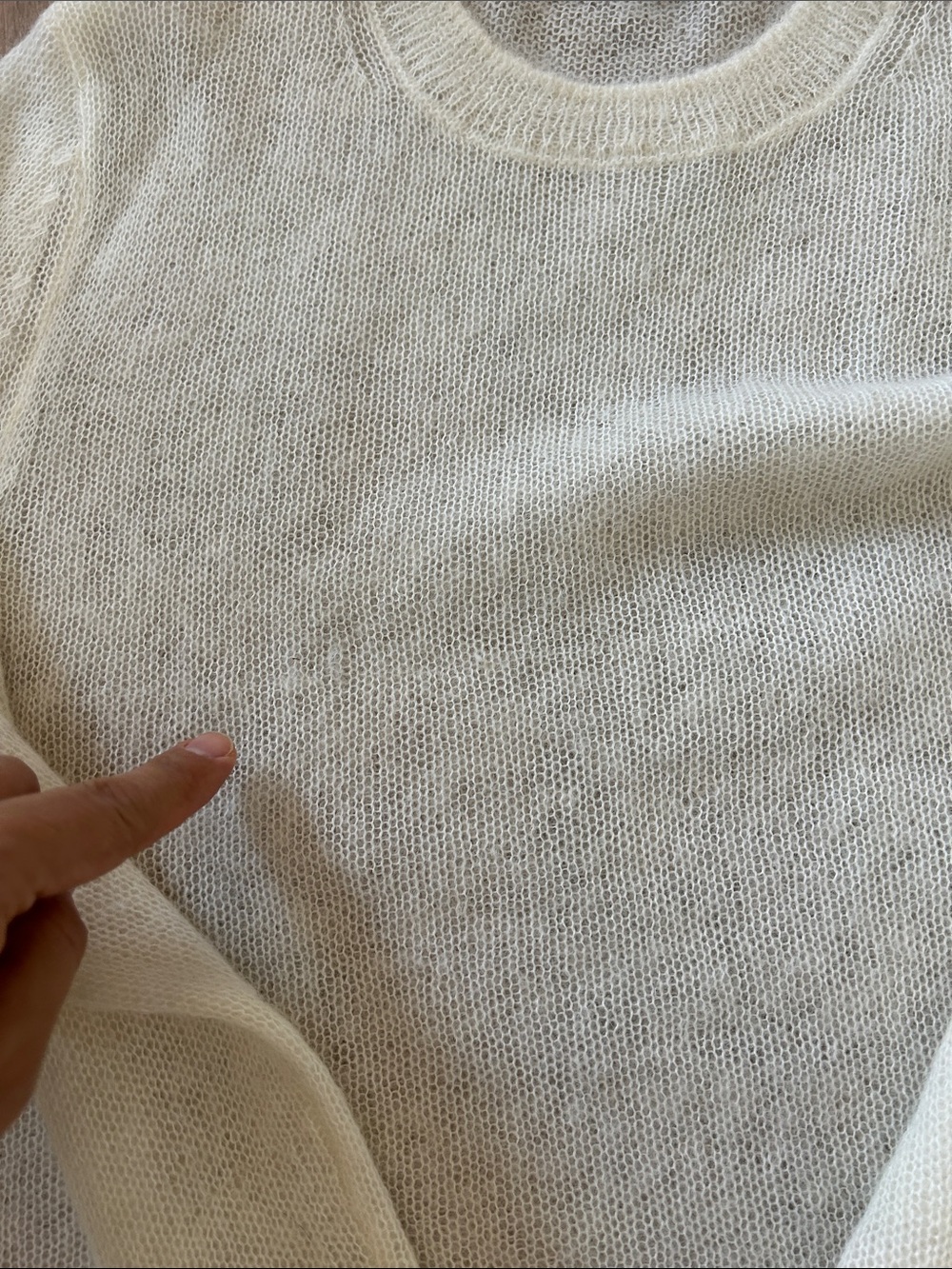 Massimo Dutti Classic Crewneck Women's Sweater in Cream asymmetrical S - Picture 13 of 14